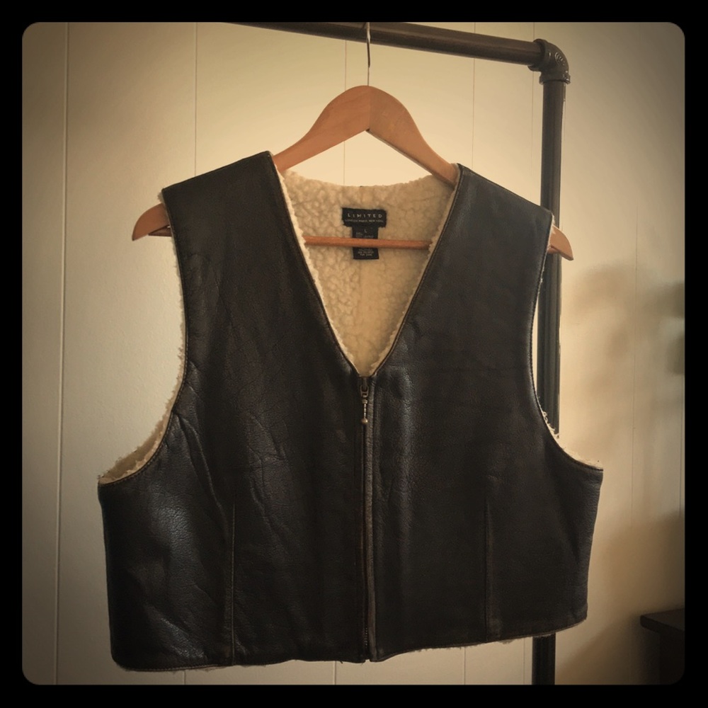 Limited Leather Vest w/ Sherpa Lining